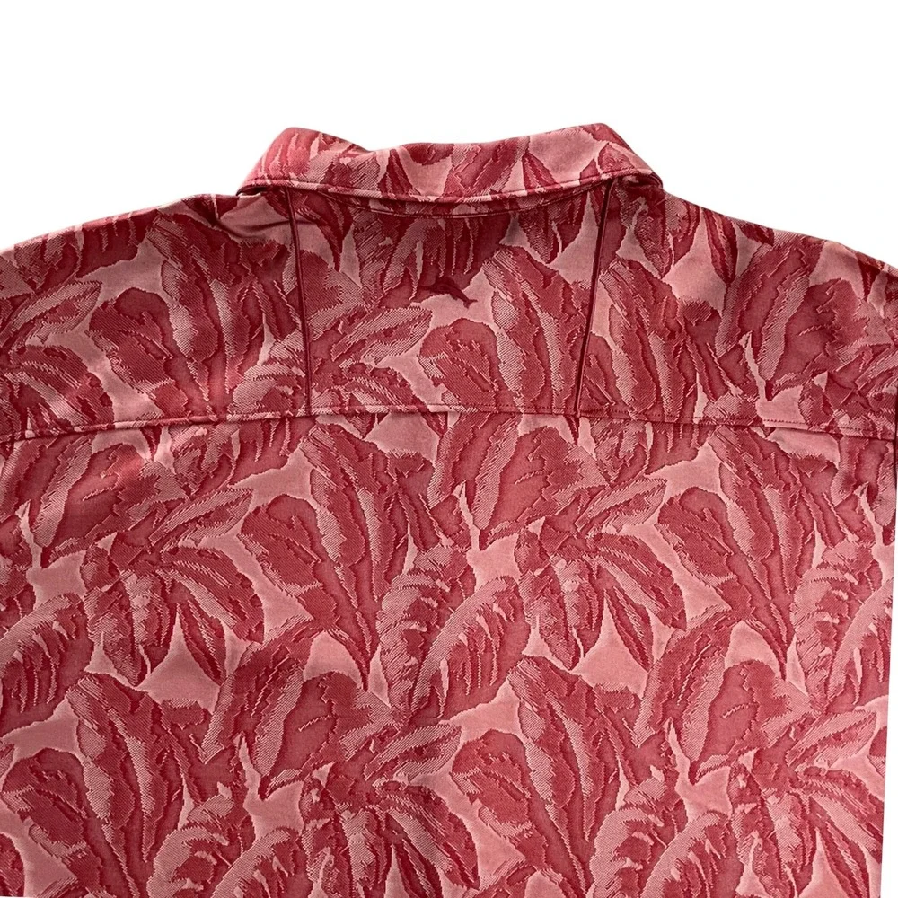 Tommy Bahama IslandZone XL Jacquard Tropical Leaf Button Front Shirt - Picture 10 of 11